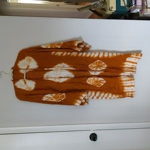 Orange Tye Dye Kimono / Beach Cover up